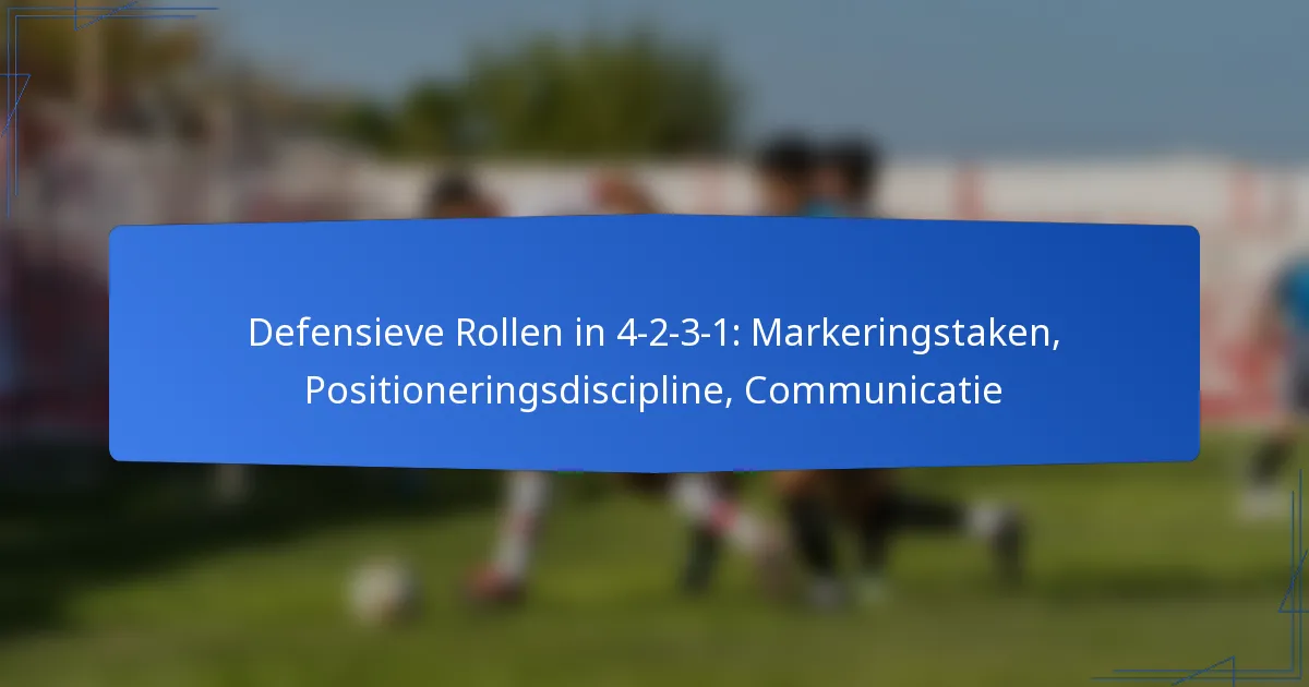 Defensieve Rollen in 4-2-3-1: Markeringstaken, Positioneringsdiscipline, Communicatie