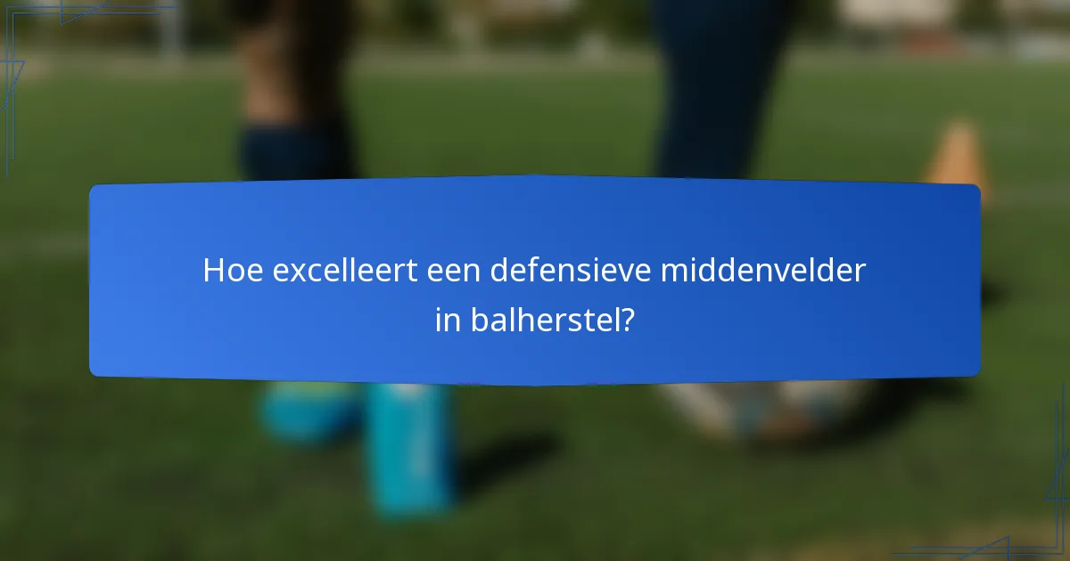 Hoe excelleert een defensieve middenvelder in balherstel?