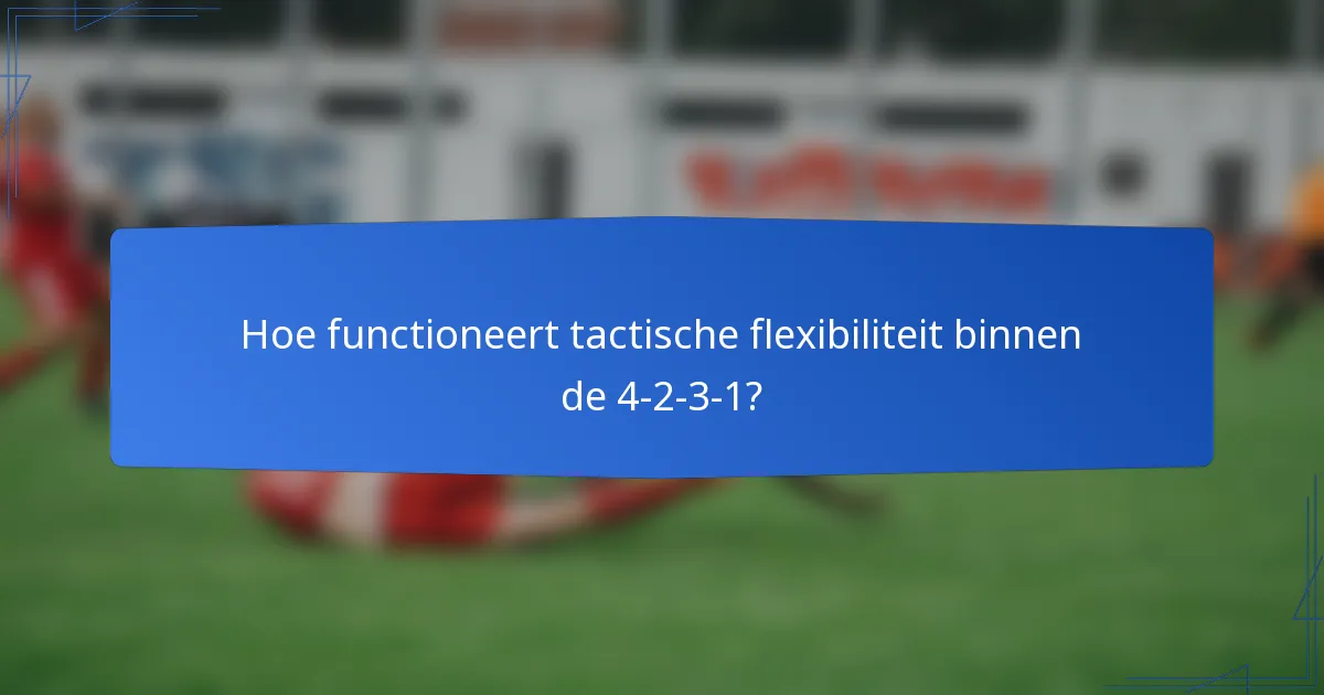 Hoe functioneert tactische flexibiliteit binnen de 4-2-3-1?